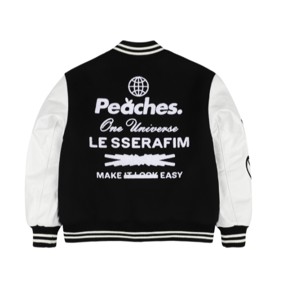 Peaches sakura chaewon eunchae kazuzuha yunjin แจ็คเก็ต varsity