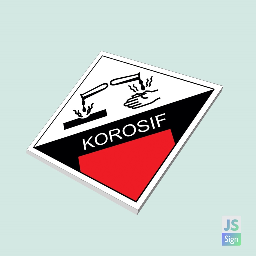 SAFETYSIGN K3 SYMBOL WASTE B3 - KOROSIF + จาน 3 มม