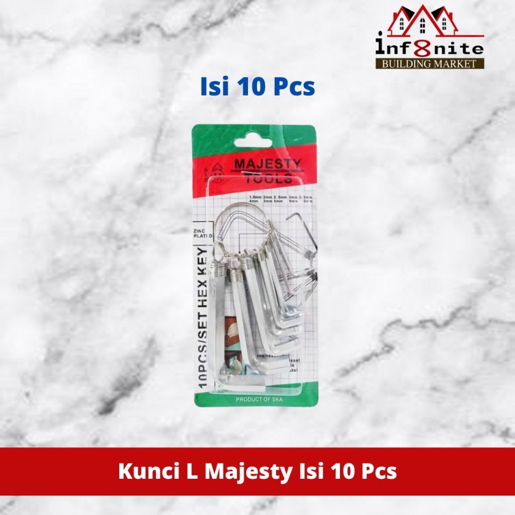 Majesty Tools L Key Short L Key Contents 10 ชิ้น Hex Key Set