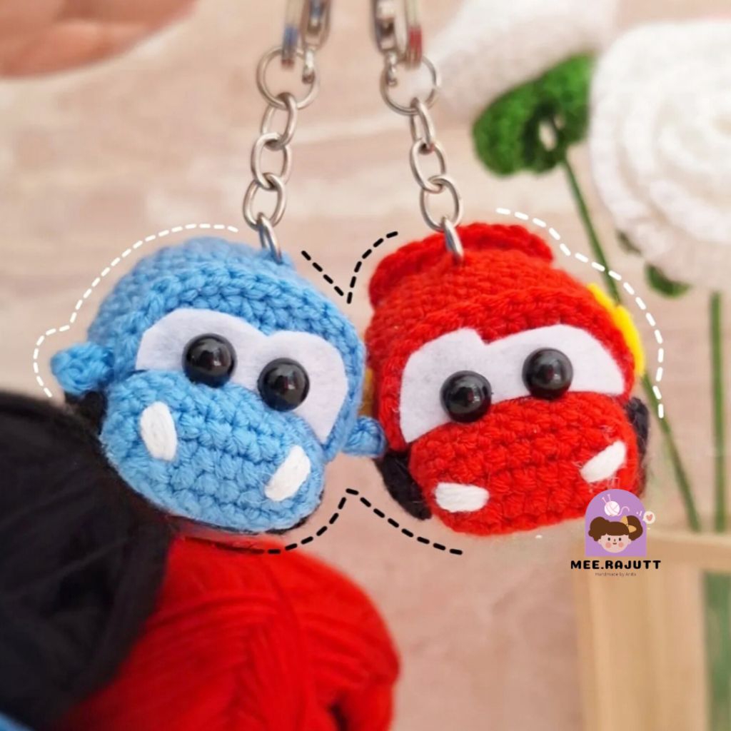 พวงกุญแจ GANTUNGAN คู่ MCQUEEN & SALLY || PIXAR CARS MOVIE || MCQUEEN & SALLY พวงกุญแจรถแบบถัก