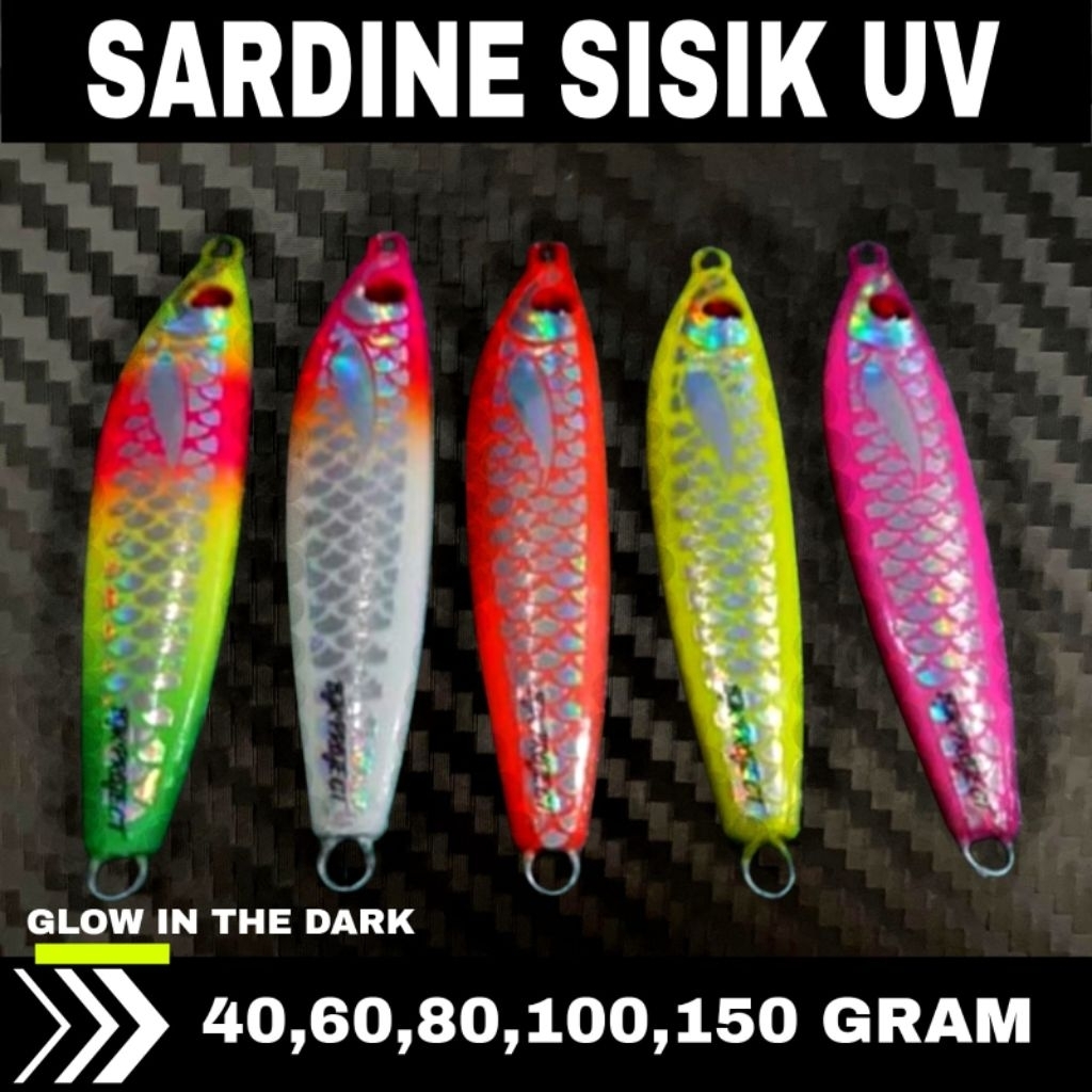METAL JIG SARDINE SCALES UV 40g ถึง 100 BJK เหยื่อตกปลา