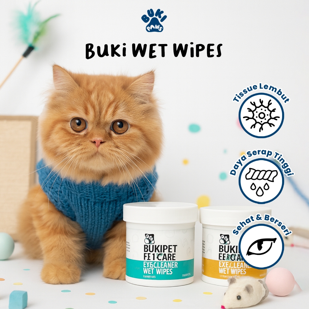MATA Wet Wipes สําหรับแมว ดวงตา และหู - Bukipaw Wet Wipes