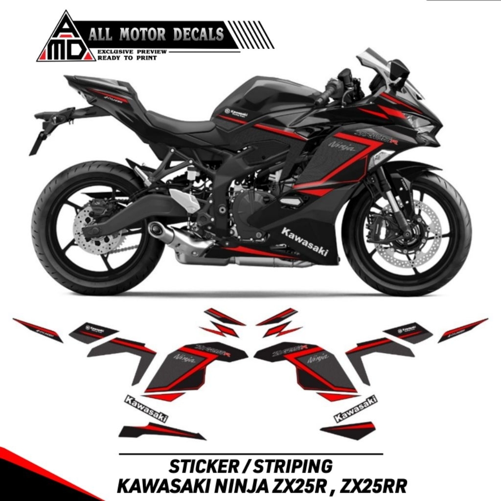 Striping Zx25R, Zx25RR Livery Graphic Carbon / สติ๊กเกอร์ Ninja Zx 25r / รูปลอก Kawasaki Ninja zx25r