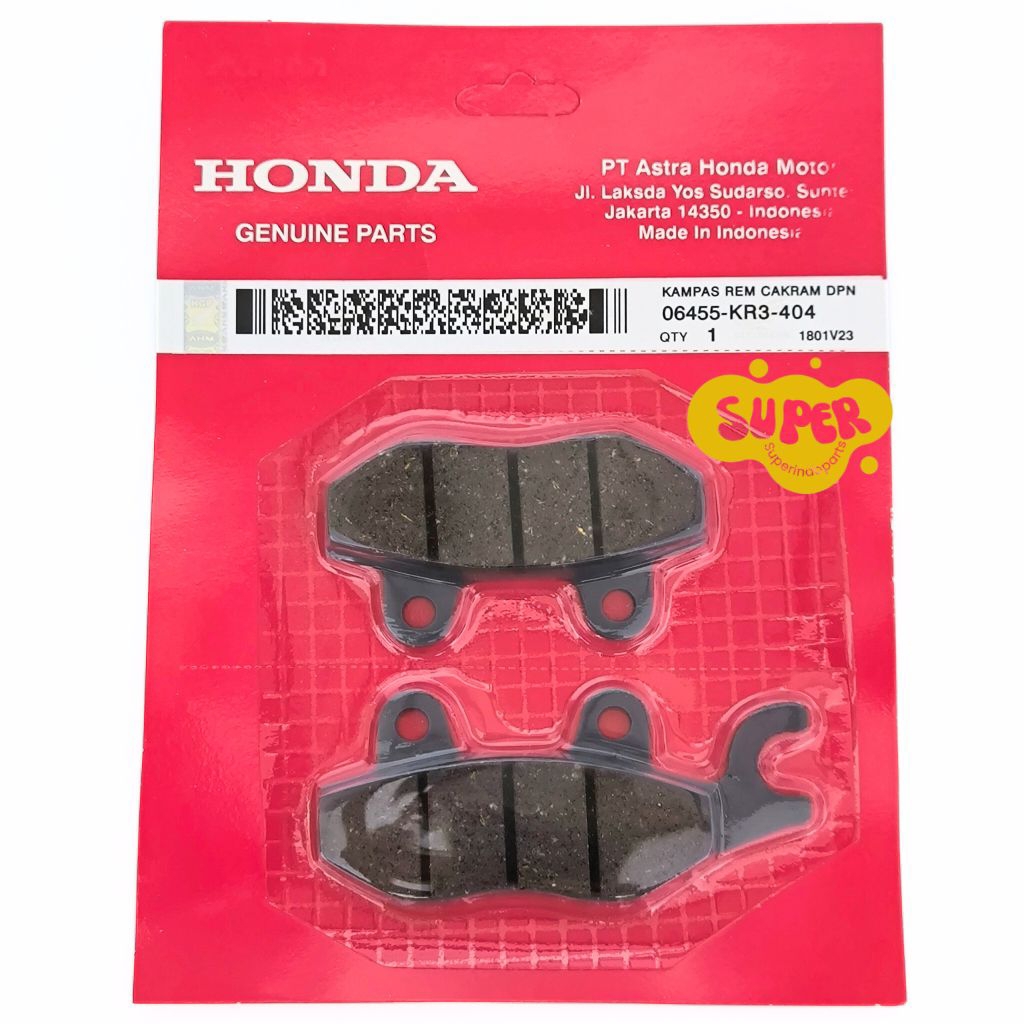 เอกสารหน้า KR3 HONDA SUPRA X SUPRA FIT SUPRA X 125 KARISMA SHASH SHOGUN REVO OLD TIGER FRONT PADS KR