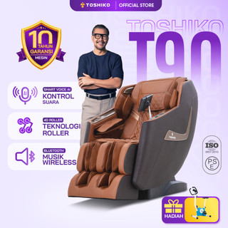 Toshiko - Kursi Pijat T90 Cokelat Memiliki Garansi Mesin 10 Tahun