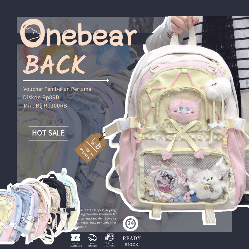 กระเป๋าเป้สะพายหลังคอสเพลย์แบบใส "กระเป๋า Ita" - กระเป๋านักเรียน FITS LOTS น่ารักสําหรับเด็กมัธยมต้น