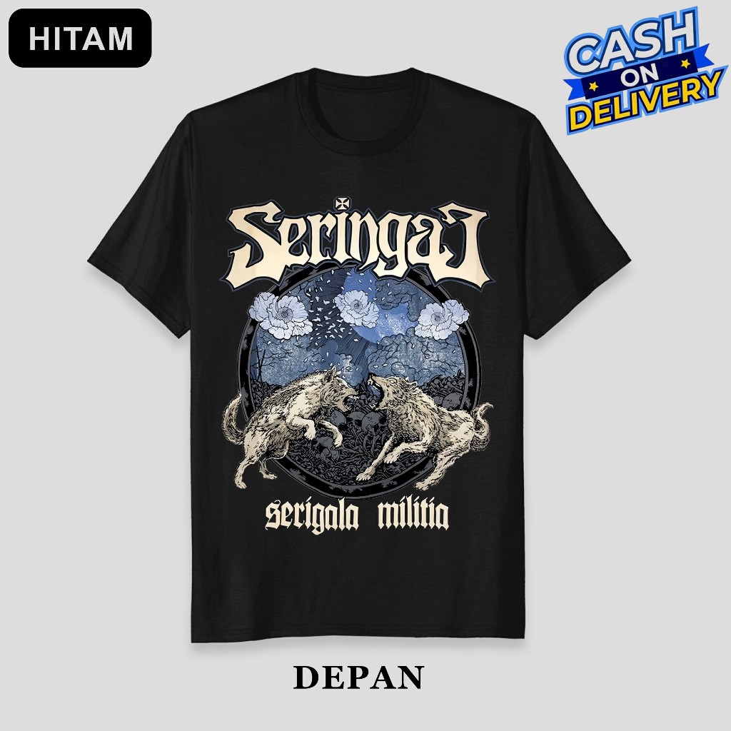 เสื้อยืด Rockermusic Band Seringai - Wolf Fight - เสื้อยืด Seringai Wolf millitia 1