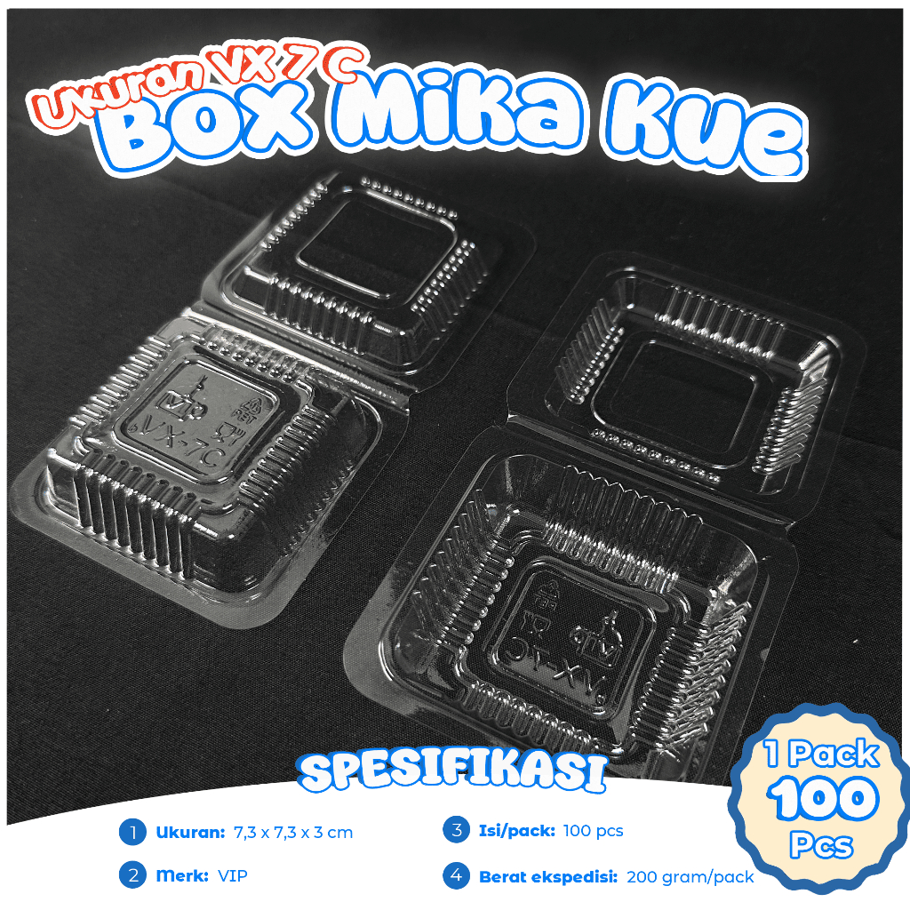 เค้กพลาสติก VIP Mica ขนาด VX-7 C เนื้อหา 100 ชิ้น / ฟองน้ํา Mica / เค้ก Mica