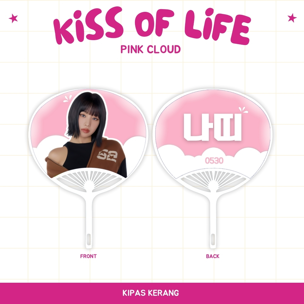 KISS OF LIFE HAND FAN SHELL UCAIWA FAN IDOL KPOP UNOFFICIAL KISSY NATTY BELLE JULIE HANEUL