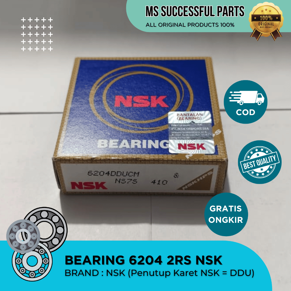BEARING 6204 2RS NSK ORIGINAL JAPAN 6204 DDU