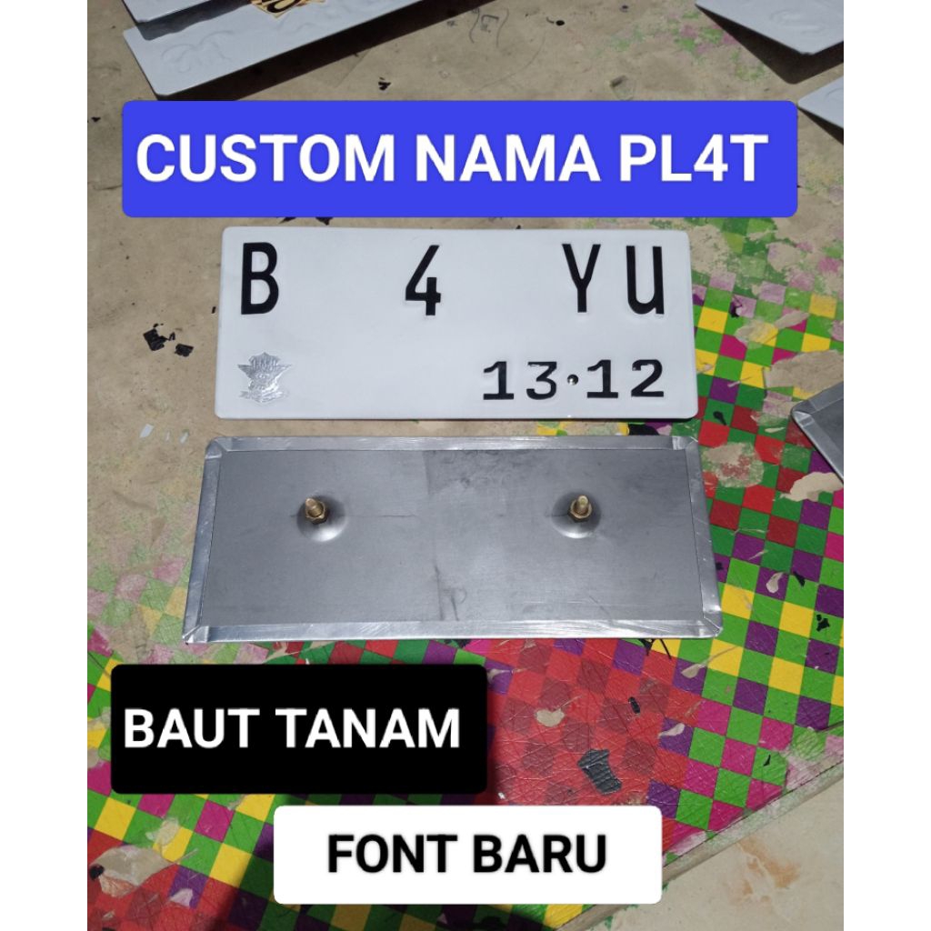 จานชื่อที่กําหนดเอง // 2 ชิ้น // M0T0R EMBEDDED BOLT