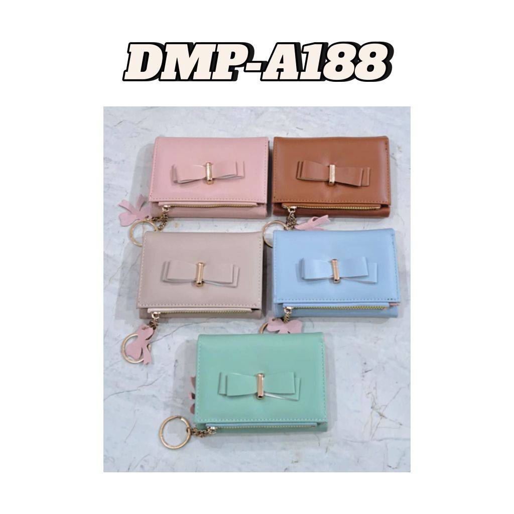 กระเป๋าสตางค์พับผู้หญิงสไตล์หรูหราพร้อมริบบิ้นลายและสีทอง Logan Accent มี 5 ช่องอวกาศใน 1 ช่องใส่เหร