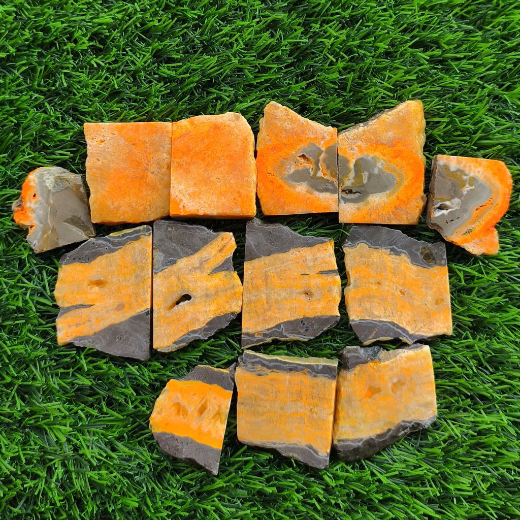 วัสดุหิน Bumblebee Jasper ของแท้จากธรรมชาติ / แผ่นหิน Bumblebee Jasper Chunk / Bumblebee Jasper