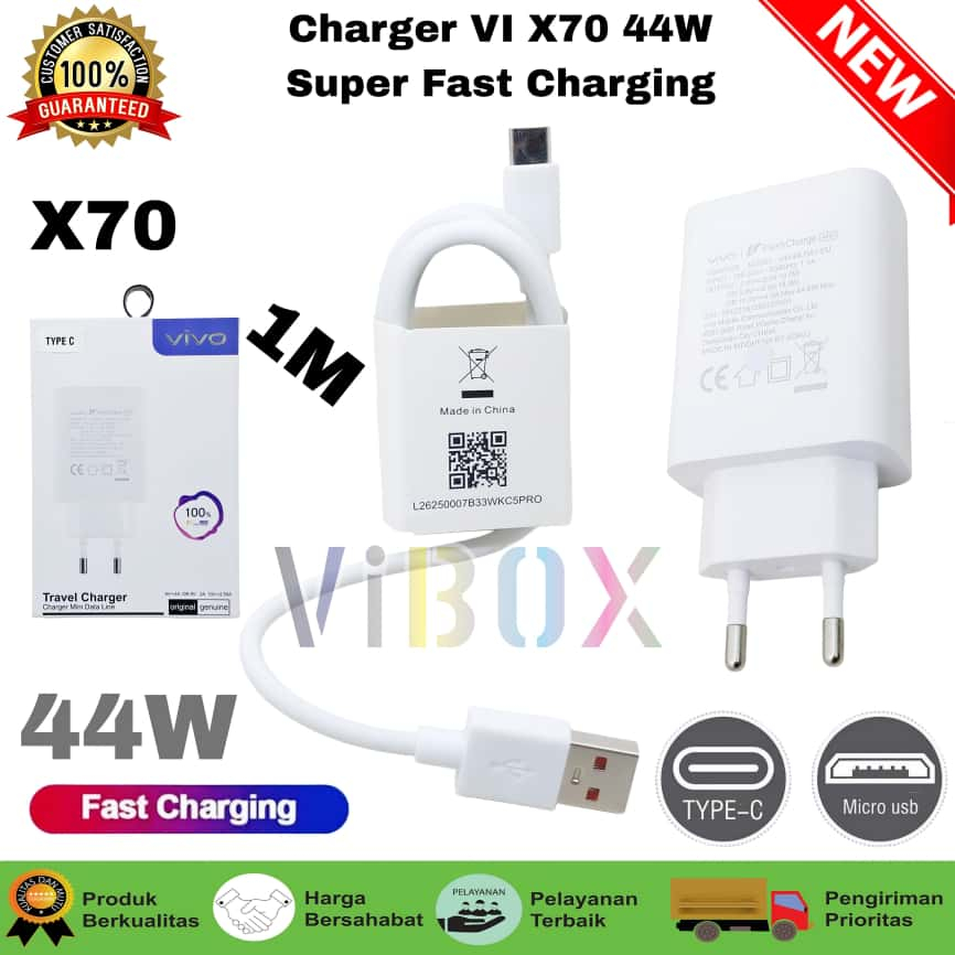 เครื่องชาร์จเดินทาง Vivo X70 44W / เครื่องชาร์จ Vivo X70 Micro และ Type-C 44W รองรับการชาร์จเร็ว [SR