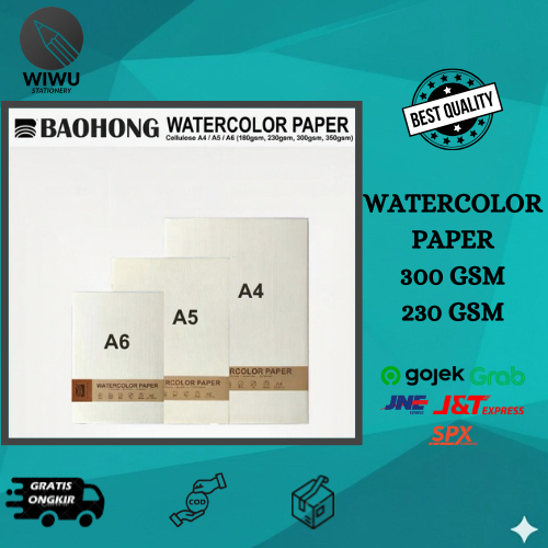 กระดาษสีน้ํา Baohong 300 แกรม 230 แกรม A4 / A5 / A6