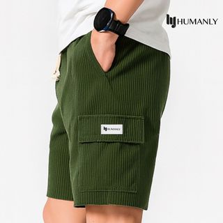 HUMANLY.CO - Promo 3 Pcs Celana Corduroy Pendek || Corduroy Cargo Pendek Pria