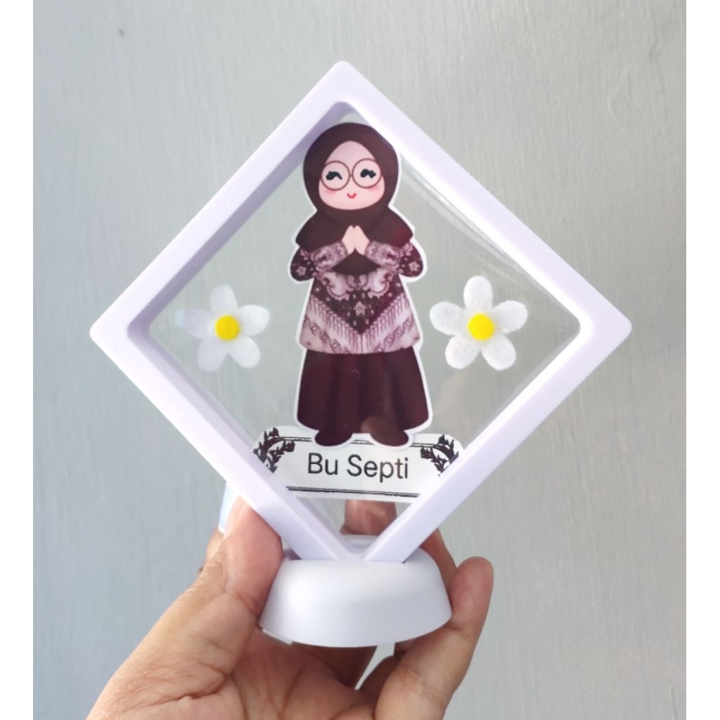 ของขวัญวันครู กรอบรูปมินิ 11x11 พร้อมชื่อภาพที่กําหนดเองและภาพ