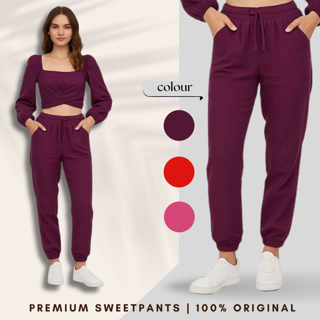 NineW3st Premium SweetPants กางเกงจ็อกเกอร์สําหรับผู้ชายและผู้หญิงเอวสูง