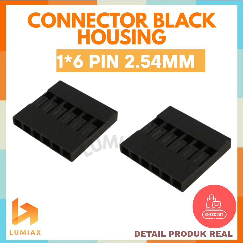 10PCS สีดํา 6 Pin Terminal สีดํา Housing Connector 6pin สีดํา Housing