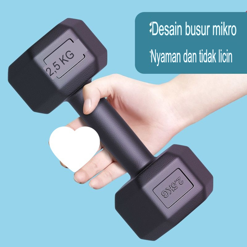 Dumbell Barbell utity ดัมเบลยางหกเหลี่ยม กันลื่น Dumbell Mini