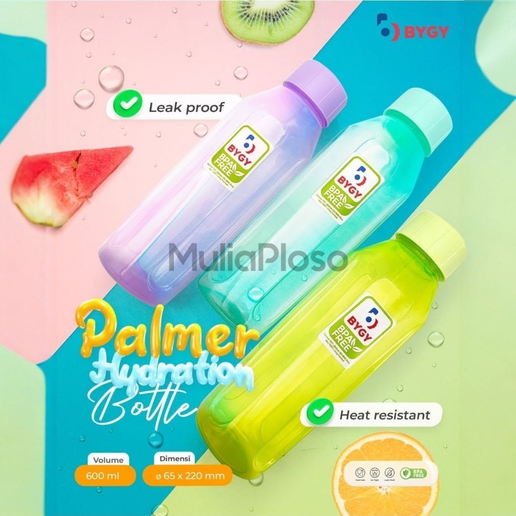 PALMER 600ml BYGY BPA Free Drinking Bottle - Leak Proof & Heat Drinking Water Bottle