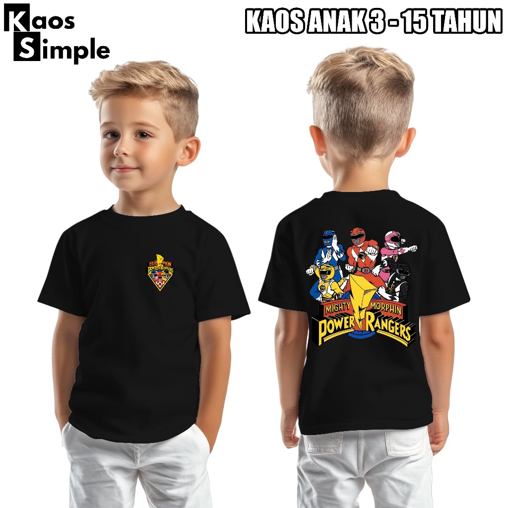 เสื้อยืด Power Rangers สําหรับผู้ใหญ่และเด็ก Original Mighty Morphin Power Rangers เสื้อยืด KAOSSIMP