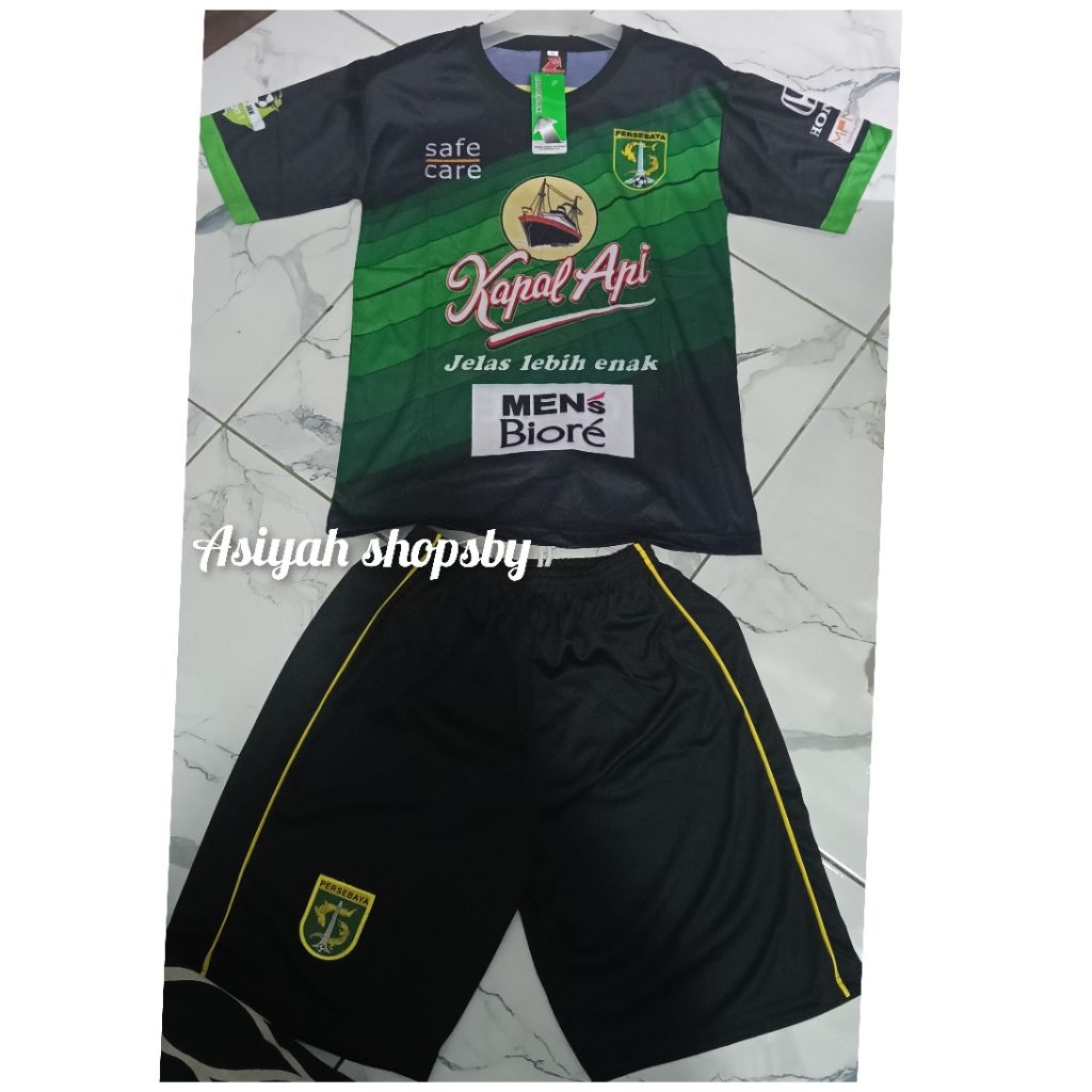PERSEBAYA ADULT FOOTBALL SET BLACK JERSEY SIZE ONE SIZE BB 50-60 KG