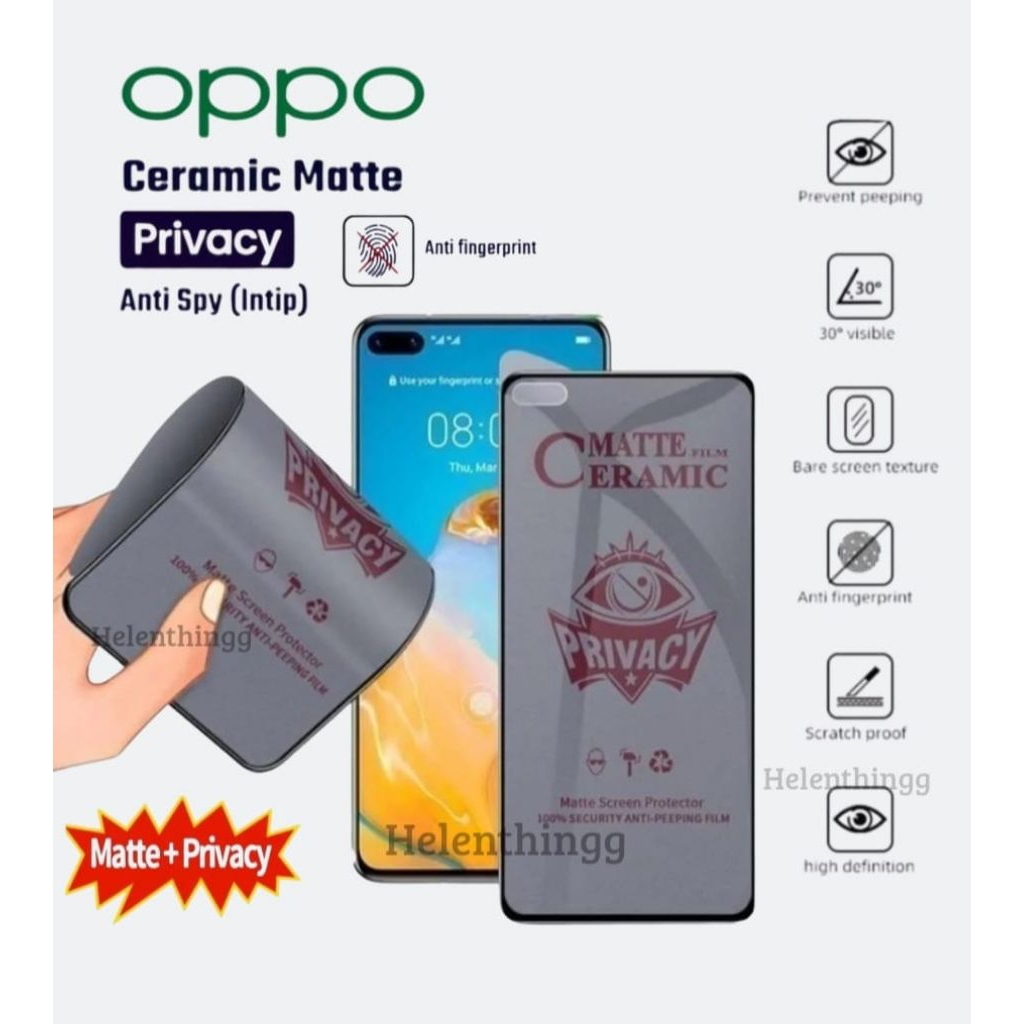 Anti-Shatter เซรามิค Matte spy Oppo A11 A11k A11x A12 A12s A15 A15s A16 A16e A16k A16s A17 A17k A18 