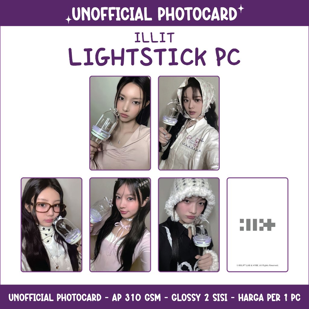 UNOFFICIAL PHOTOCARD ILLIT - แท่งไฟพีซี