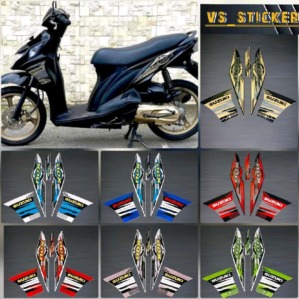 MERAH STANDARD STRIPING LIST สําหรับ SUZUKI NEX 2012 2013 MOTORCYCLE RED BLACK BLUE WHITE คุณภาพดีที่สุด TRUSTED