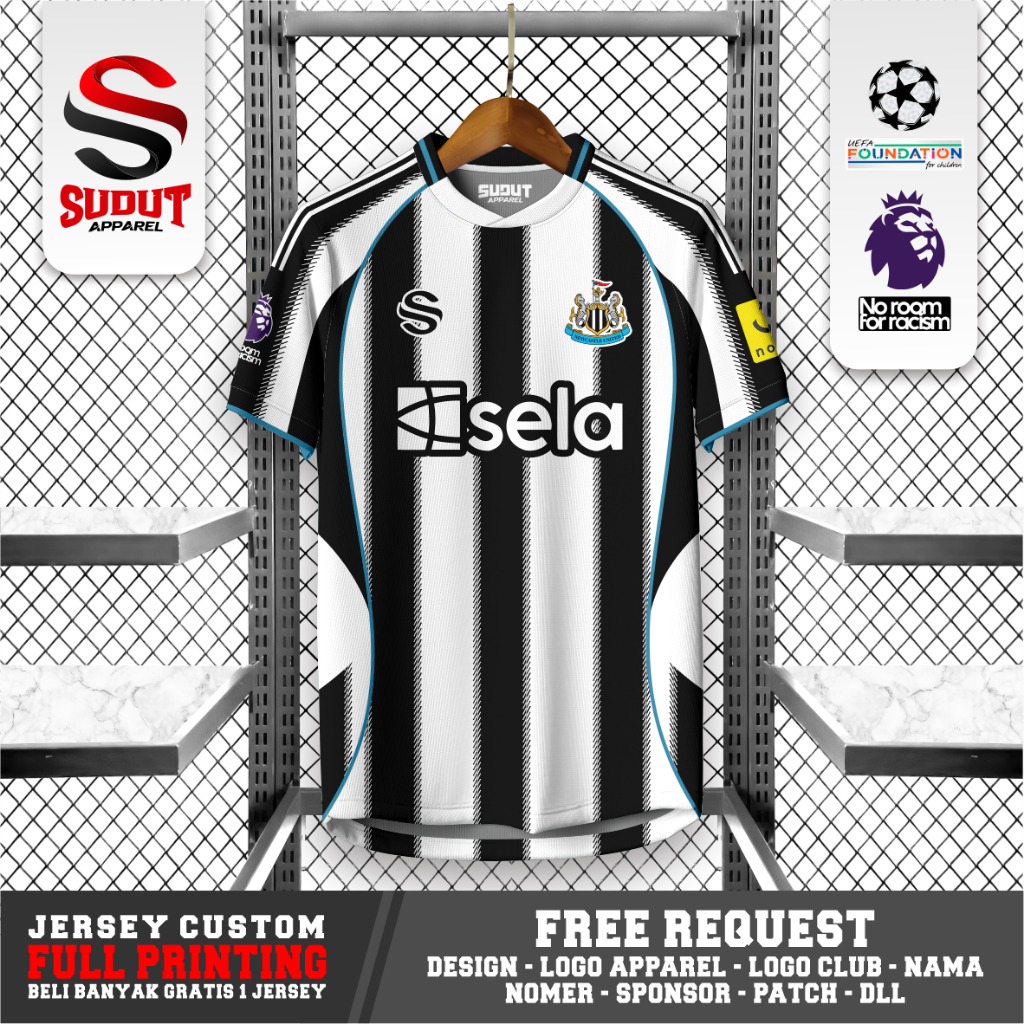 FANTASY CUSTOM FOOTBALL JERSEY N3WC4STL3 HOME 2025-2026 FULL PRINTING