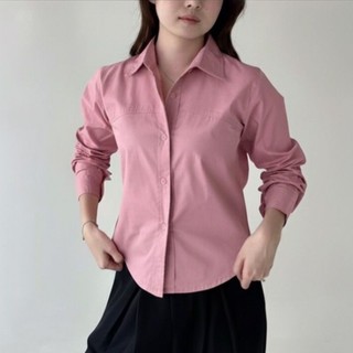 HAVEN Fitted Shirt - Kemeja Wanita Basic Slim Effect Lengan Panjang Casual/Kerja  - Atasan Wanita