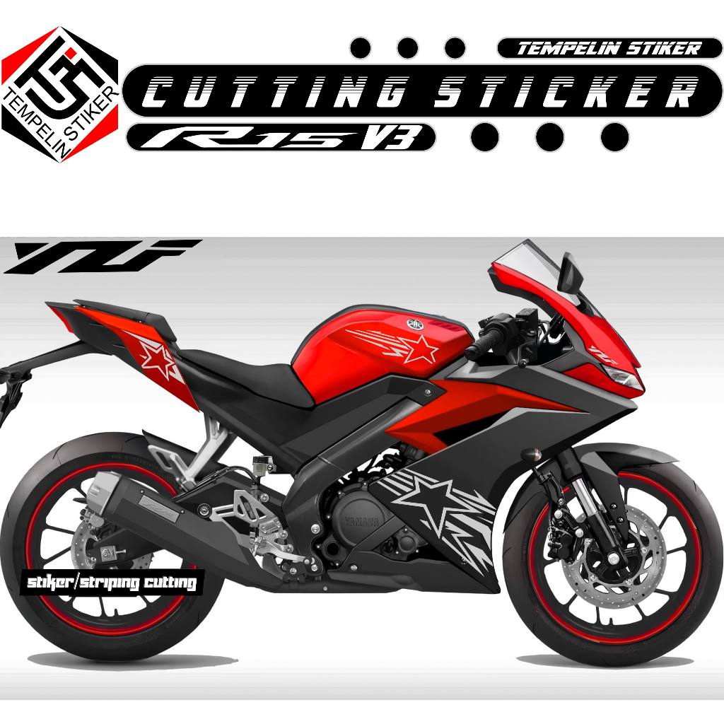 R15 V3 MOTORCYCLE STRIPING/CUTTING STICKER/R.3/STAR CUTTING STICKER/NOTOR STRIPING/TRIBAL