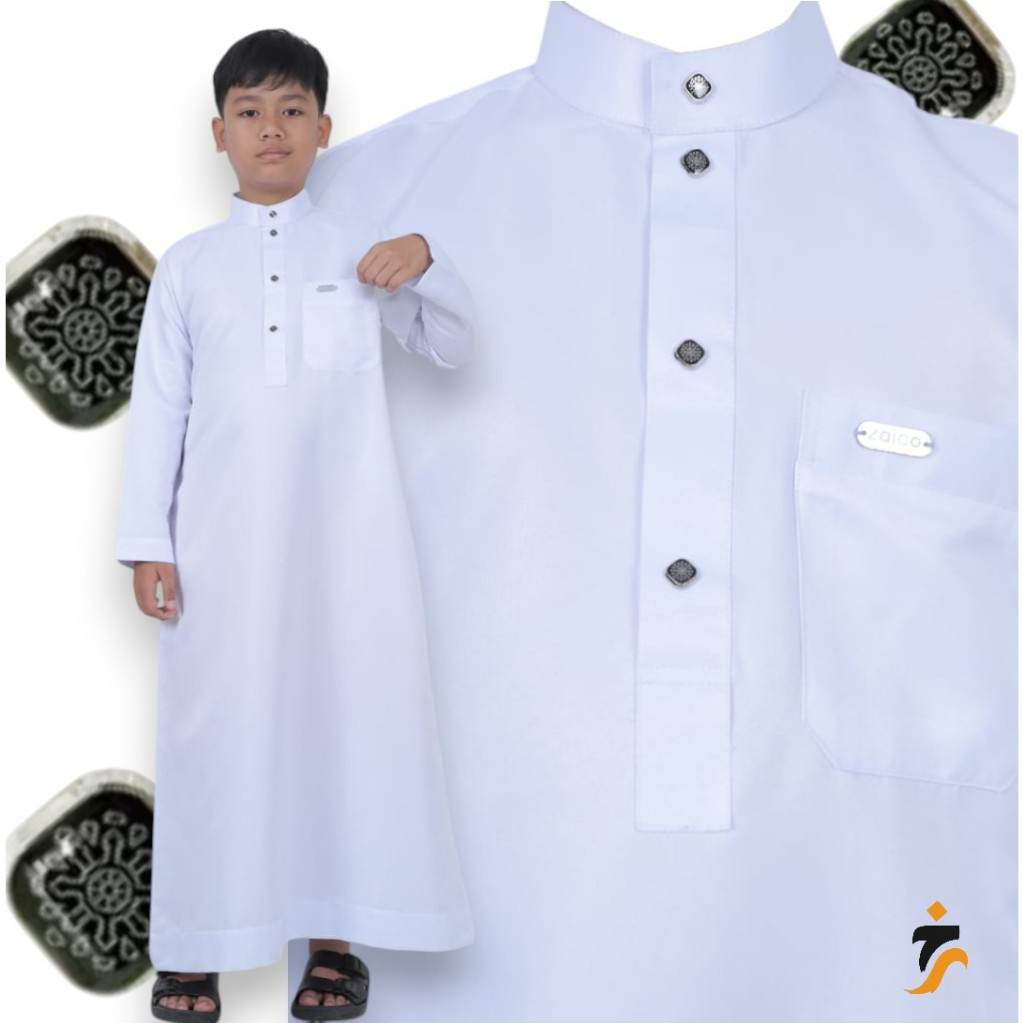 Almakits Boys Gamis 3-16 Years Old Imported Buttons Saudi Motif Salman Series