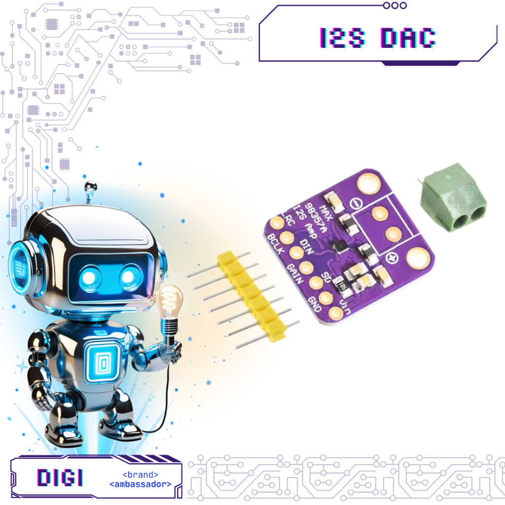 MAX98357 I2S DAC เครื่องถอดรหัสเสียง - MAX 98357 - BGA - Digibot
