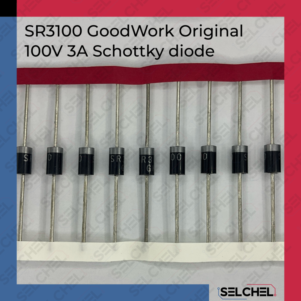 SR3100 GoodWork Original 100V 3A Schottky Diode Premium Diode สําหรับประสิทธิภาพและแหล่งจ่ายไฟความเร