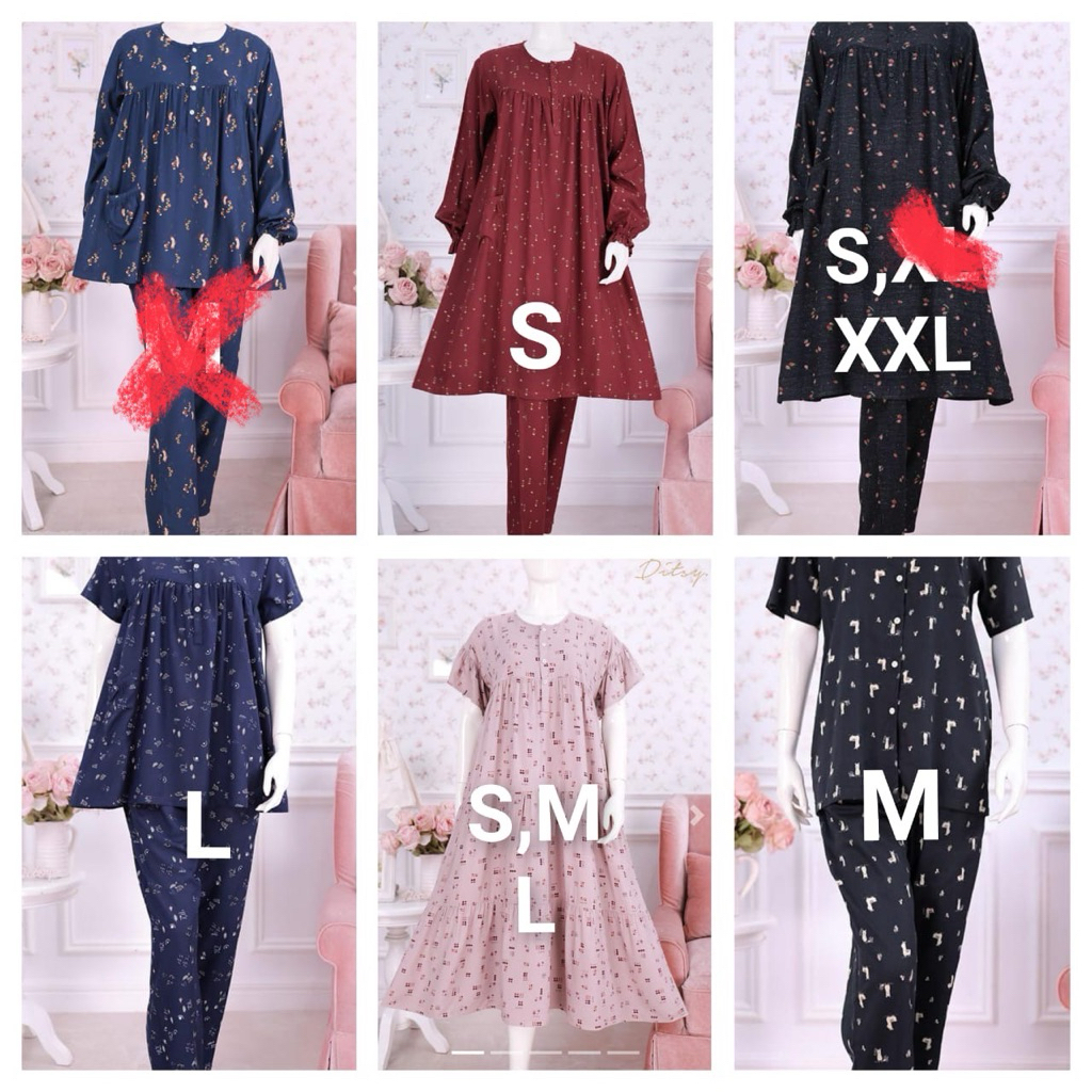 Ditsy oktober ชุดนอนผู้ใหญ่พิเศษล่าสุดฤดูร้อน