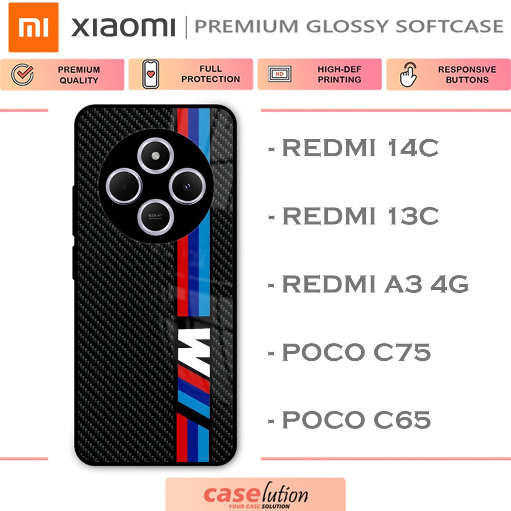 เคสนิ่มเคลือบเงาสําหรับ XIAOMI Redmi 14C | 13C | A3 4G || นิดหน่อย ค75 | C65 [BMW]