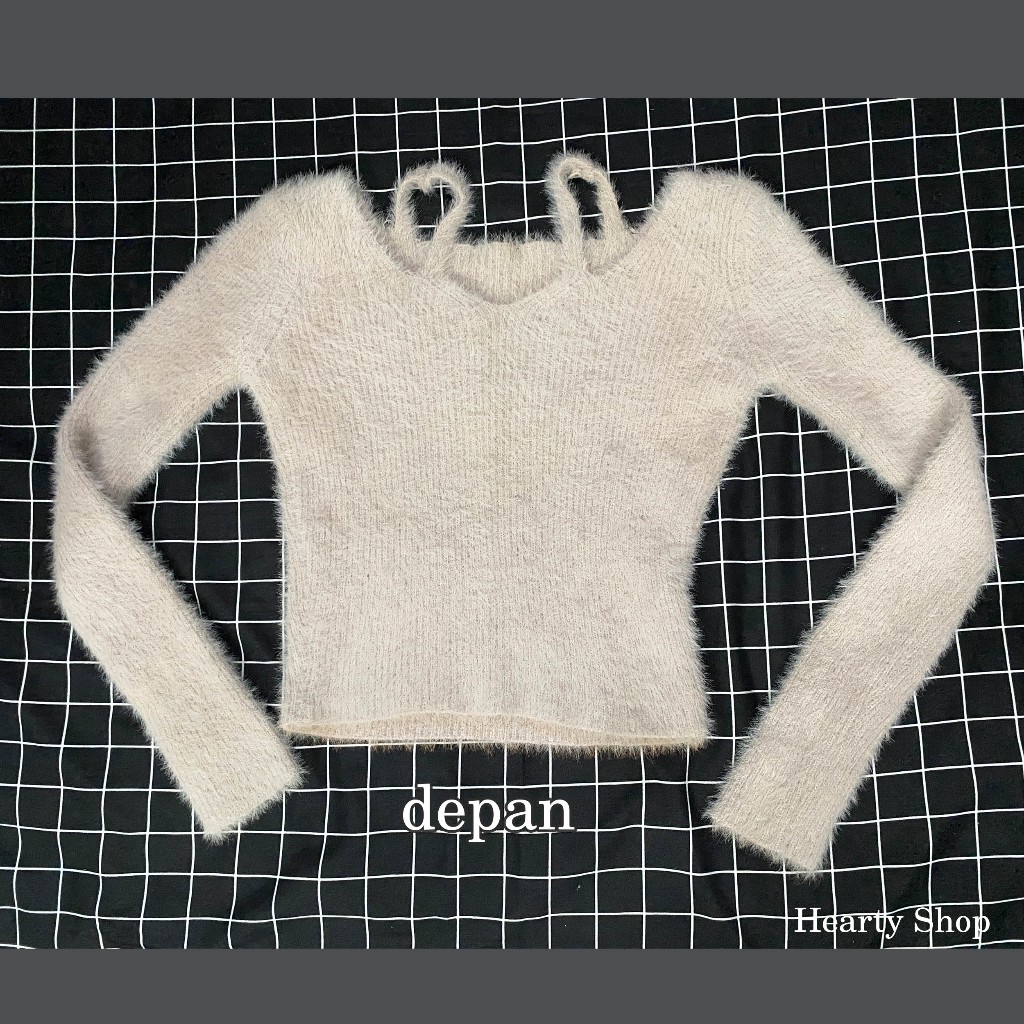 Preloved Fur Knit Crop Top