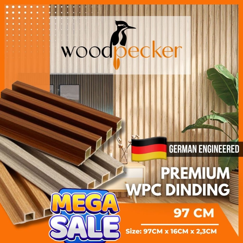 แผงผนังพีวีซี | แผงผนังพีวีซี | WPC Wall Panel Woodpecker 1M x 16CM