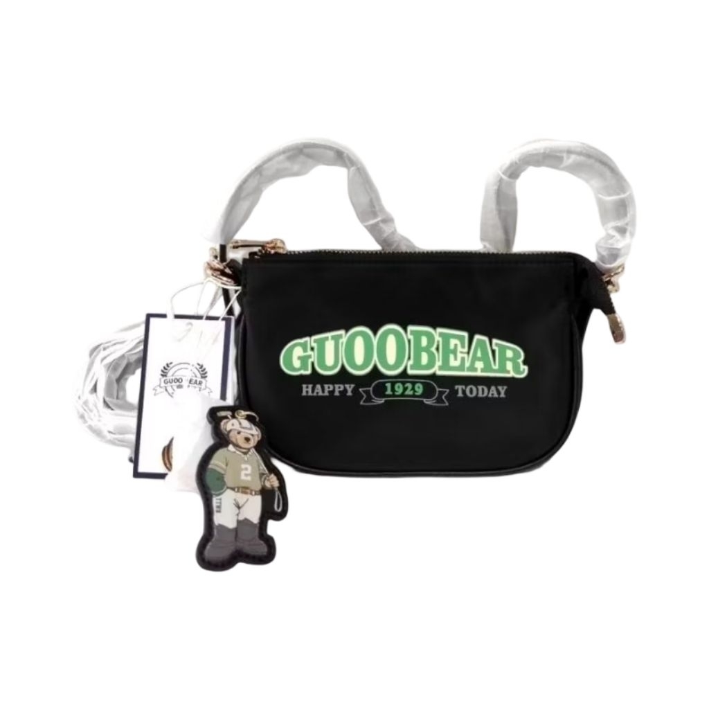 Ttwn Guoo Bear Bangkok Original GU1036 สีดําสีดําสลิงกระเป๋าสะพายผู้หญิงผู้หญิงผู้หญิงผู้หญิง