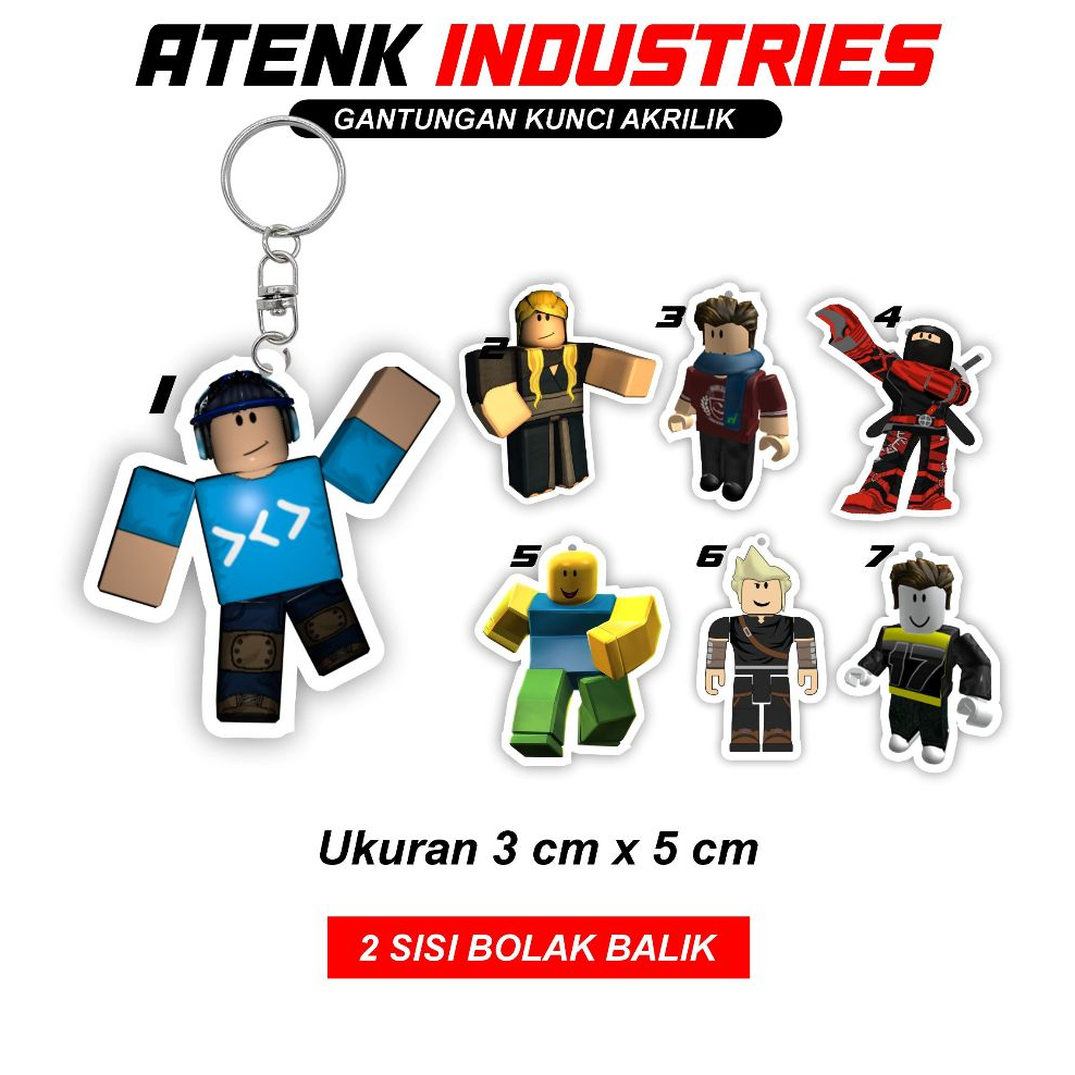 GANTUNGAN ROBLOX CHARACTER KEYCHAIN 4MM 2 ด้าน