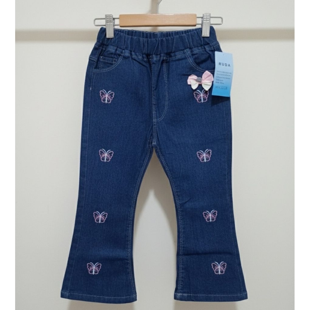 N58 CUTBRAY EMBROIDERED BUTTERFLY JEANS AGES 4-7 ปี
