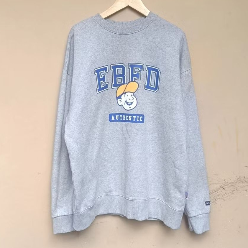 Crewneck ebbets field streetwear วินเทจ สีเทา