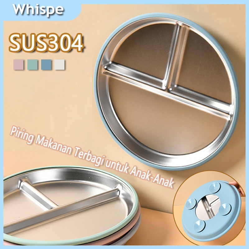 READY SUCTION PLATE MPASI EATING TOOLS BABY PLATES MPASI REMOVABLE SILICONE SUCTION STAINLESS STEEL 