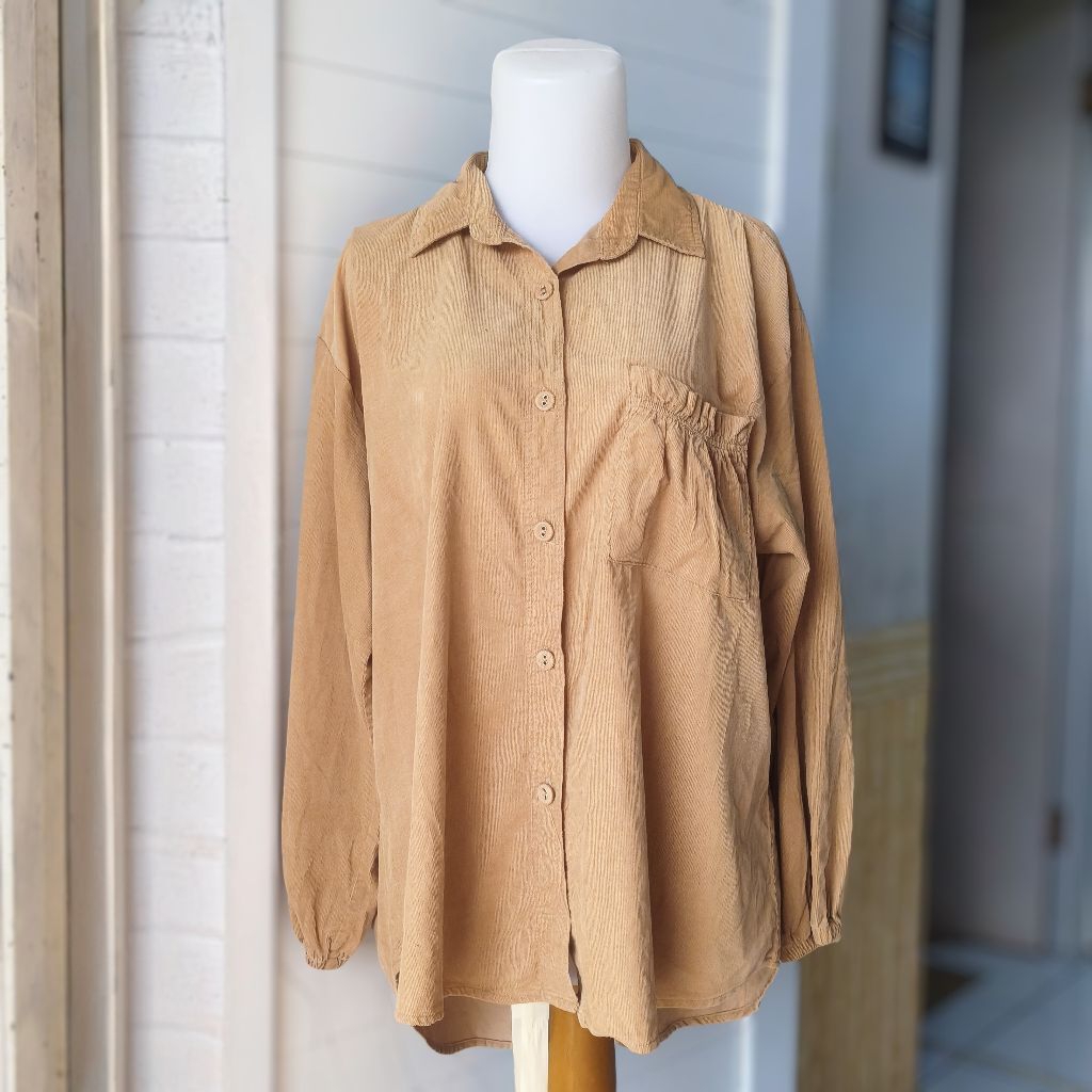 (Miira) [BIG SIZE] เสื้อด้านนอก Corduroy Mocca