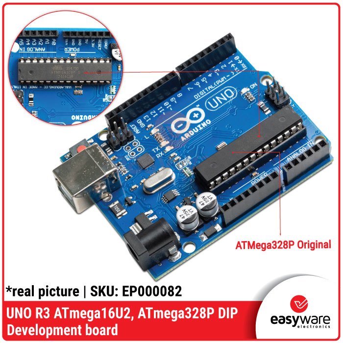 UNO R3 ATmega16U2 ATmega328P DIP เช่น Arduino Uno R3 DIP ไม่มีสาย