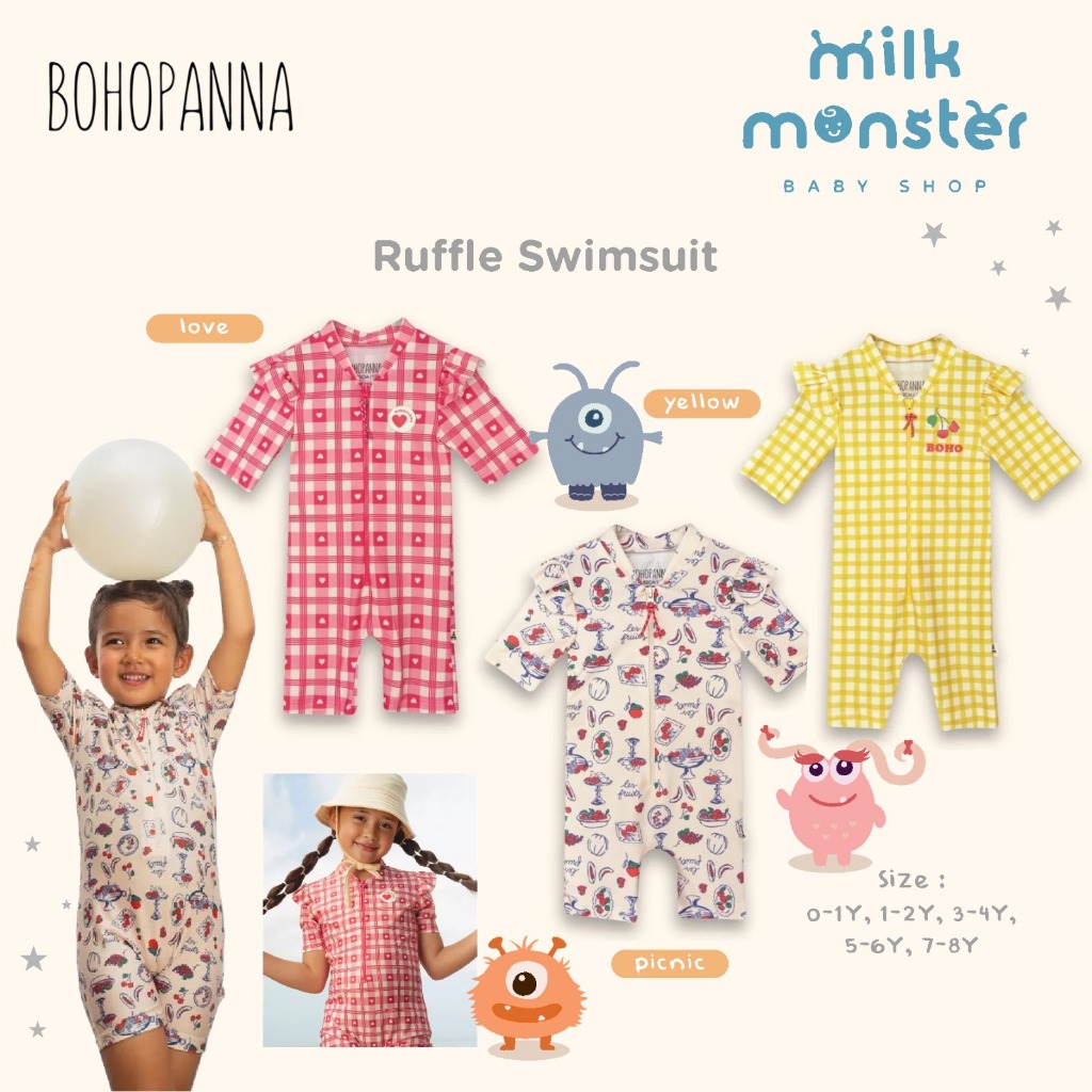 Bohopanna Ruffle ชุดว่ายน้ํา / ชุดว่ายน้ําเด็ก Ruffle
