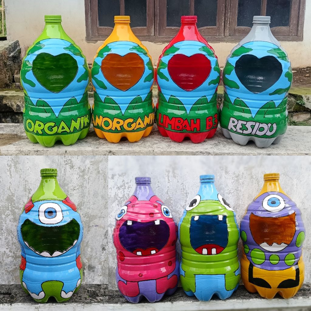 งานฝีมือ ถังขยะรีไซเคิลจากแกลลอนเลอมิเนอรัล