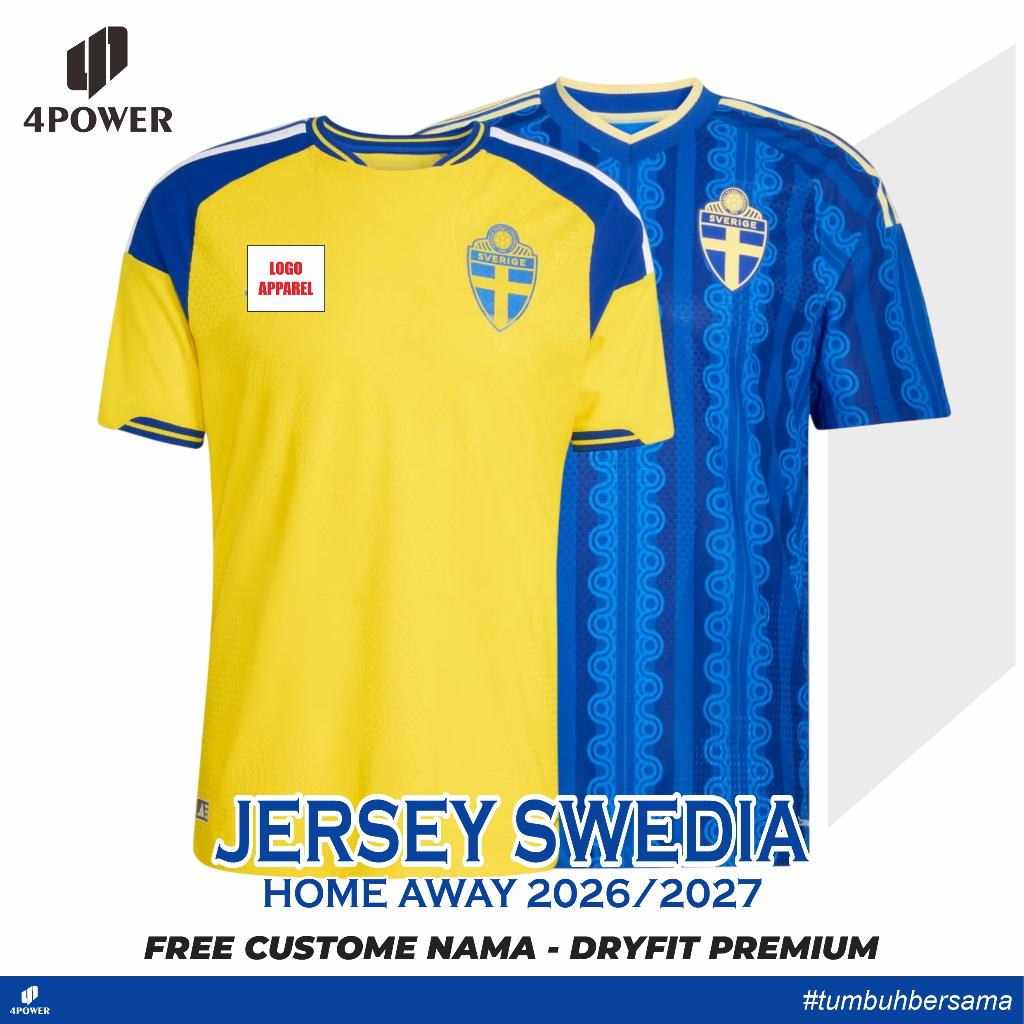 4power JERSEY SWEDEN WORLD CUP 2026 - เสื้อยืด LATEST SWEDEN 2026 WORLD CUP